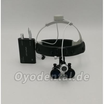 Dental Surgical Binocular 3.5X420mm Leder Stirnband Lupe + LED Scheinwerfer DY-108