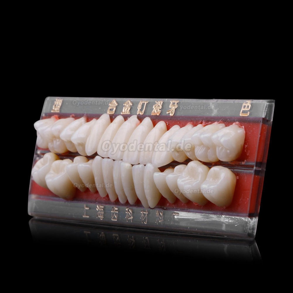 2Pcs Zahnprothesenmaterial aus Porzellan Alloy-Pin-Zahnfarbfarbschlüssel