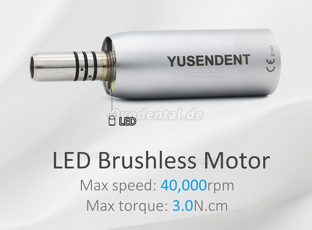 YUSENDENT COXO Dental Elektrischer LED-Mikromotor + Glasfaser 45 °Rotes Winkelstück 1: 4.2
