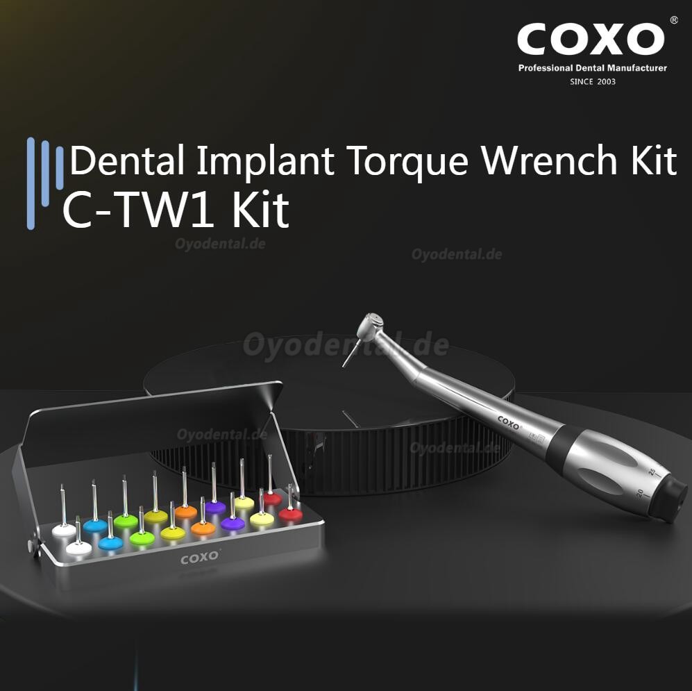 YUSENDNET COXO C-TW1 Drehmomentschlüssel-Kit für Dental-Universalimplantate mit 16 Schraubendrehern
