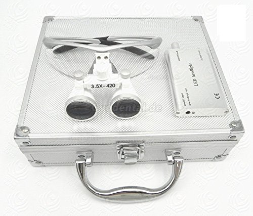 3.5X 420mm Dental Lupenbrille Chirurgisch Medizinisch mit Led Stirnlampe
