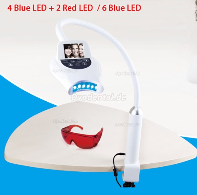 Professionelle Zahnaufhellungslampe Schreibtischmodell oder Chairside-Einheit (4 blaue LED + 2 rote LED)