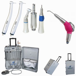 Greeloy® Tragbare Dentaleinheit GU-P206 + Luftpoliergerät + Jinme® Handstückeinheit