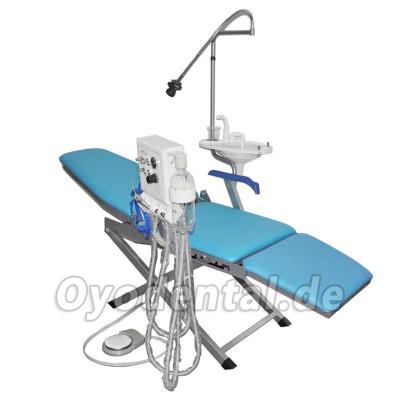 Dental tragbarer Stuhl + LED Licht Lampe + Triplex Spritze + Saug + Turbine Einheit