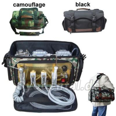 Rucksack tragbare Dental Turbine Einheit + Luftkompressor + Saug + Triplex Spritze