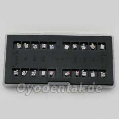 1 Box Dental Kieferorthopädische Selbstligierende Keramik Brackets Ständer MBT 022 345 Haken