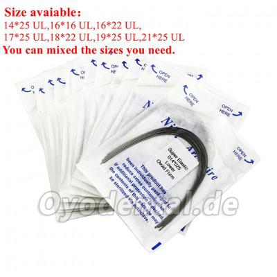 100 Packungen Dental Kieferorthopädische Super Elastisch NI-TI Arch Draht Rectangular Ovoid U/L