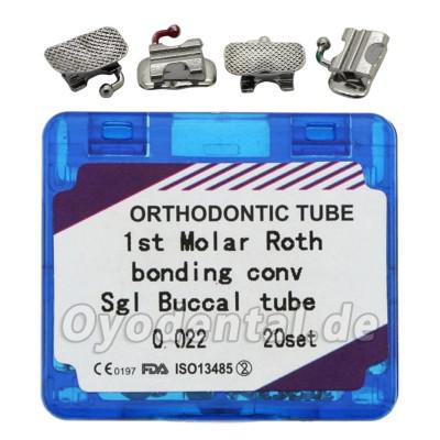 Dental Kieferorthopädische Bindung Bukkal Rohre Konvertierbar Roth 0.022 1st Molar 20 Sets