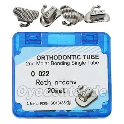 Dental Kieferorthopädische Bindung Einzeln Bukkal Rohr Roth 0.022 2nd Molar 20 Sets/Box