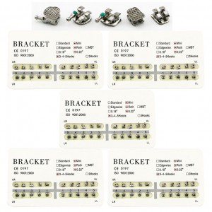 5 Packungen Dental Kieferorthopädische Metall Bracket Ständer Mini Roth 0.022 345 Haken 100 Stücke