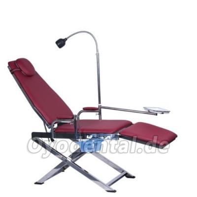 Neu Tragbarer Klappstuhl für Zahnmedizin GU-P109S mit LED-Lichtlampe + Abfallbecken + Tablett Neu Tragbarer Klappstuhl für Zahnmedizin GU-P109S mit LED-Lichtlampe + Abfallbecken + Tablett