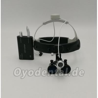 Dental Surgical Lupenbrille 2.5X420mm Leder-Stirnband-Lupe mit LED-Scheinwerfer DY-107 Dental Surgical Lupenbrille 2.5X420mm Leder-Stirnband-Lupe mit LED-Scheinwerfer DY-107