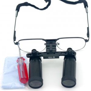 Ymarda 6.0X 420mm Dental Binokularlupen Medizinische Lupenbrille Zahnarzt Lupe Metallrahmen