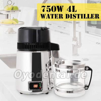 Destilliergerät Wasser Edelstahl 4 Liter mit Glaskanne 750W destilliertes Wasser Water Distiller Wasser Distiller