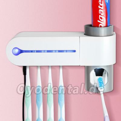 UV-Zahnbürste Sterilisation Trocknungshalter Automatischer Zahnpastaspender USB Power für 5 Zahnbürste