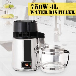 Destilliergerät Wasser Edelstahl 4 Liter mit Glaskanne 750W destilliertes Wasser Water Distiller Wasser Distiller