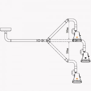 KWS KD-202B-8 21W LED hängende chirurgische Turmlampe medizinische Untersuchungsleuchte