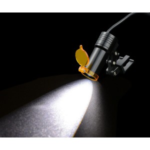 Zahnheilkunde 5W LED Scheinwerfer Clip-On Typ mit Filter + Gürtelclip für Brille Schwarz