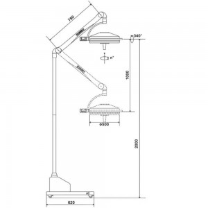 KWS KD-2036D-3 108 W LED tragbare schattenlose Lampe Chirurgische medizinische Untersuchungsleuchte
