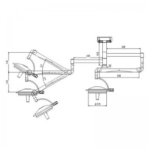 KWS KD-2072B-2 216W LED-OP-Untersuchungslicht mit zwei Köpfen und schattenloser Lampe