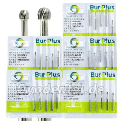 10 Packungen WAVE Dental Wolframcarbid Latch Bohrer Rundbohrer Niedriggeschwindigkeit RA SURG 2 4 5 6 8