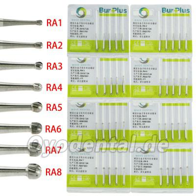 10 Packungen WAVE Dental Wolframcarbid Latch Bohrer Rundbohrer Niedriggeschwindigkeit RA 1 2 3 4 5 6 7 8