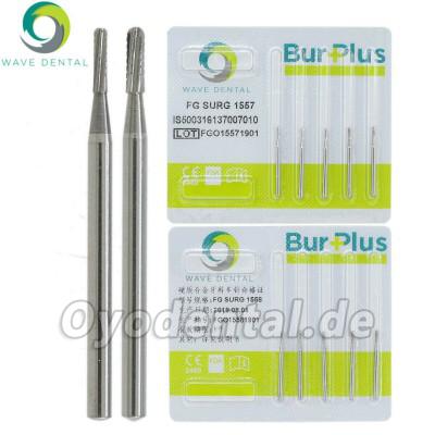 5 Packungen Wave Dental Hartmetall Chirurgische Bohrer Hochgeschwindigkeitshandstück FG SURG 1557 1558