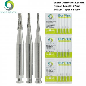 5 Packungen / 25 Stück Wave Dental Hartmetall Bur Winkelstücke Latch Taper Fissur LA RA 699 701 702