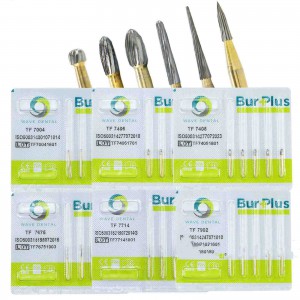 5 Packungen WAVE Dental Vergoldet Trimmen und Finishing Bohrer Taper TF 7004 7406 7408 7675 7714 7902
