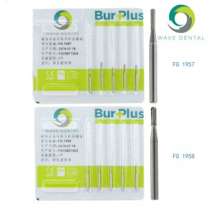 5 Packungen Wave Dental Wolframcarbid Bohrer Crown Metallschneiden Gerade Fissur 1957 1958