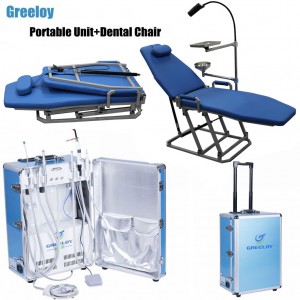 Greeloy GU-P206 Mobile Dentaleinheit + GU-109 Tragbarer Zahnarztstuhl + Aufbewahrungstasche Kit