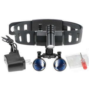 3.5X420mm Dental Binokulare Lupenbrille mit 5W LED Scheinwerfer