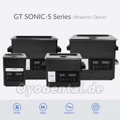 GT SONIC S-Serie 2-9L Touchpanel-Tisch-Ultraschallreiniger mit Heizung Titanspiegel Edelstahl