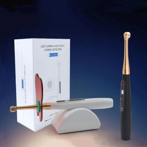 Dentale Wireless 1 Sekunde LED-Polymerisationslampe mit Karieserkennung 6 Modi 1800 MW/CM2