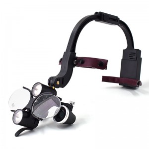 2.5X/3.5X Zahnärztliche Binokularlupen mit Kopfband und 5W LED-Scheinwerfer