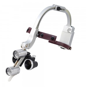 2.5X/3.5X Zahnärztliche Binokularlupen mit Kopfband und 5W LED-Scheinwerfer