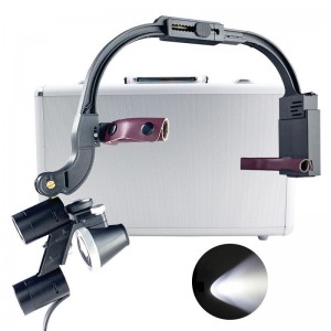 2.5X/3.5X Zahnärztliche Binokularlupen mit Kopfband und 5W LED-Scheinwerfer