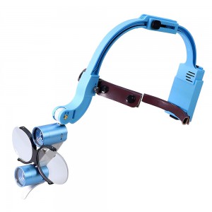 2.5X/3.5X Zahnärztliche Binokularlupen mit Kopfband und 5W LED-Scheinwerfer