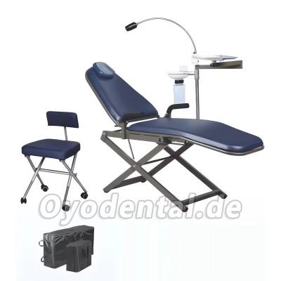 TPC Tragbarer Zahnarztstuhl mit Speischale + LED-Licht + Dentalhocker + Tragetaschen