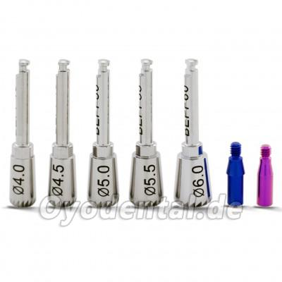Dental ET Implantat Bone Profiler Set 4.0 4.5 5.0 5.5 6.0 mit Führungsschraube