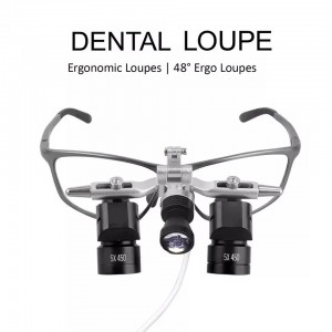 4.0X / 5.0X / 6.0X Flip-Up Ergo Lupenbrille 350–450 mm 48°Dental mit 5W LED Stirnlampe
