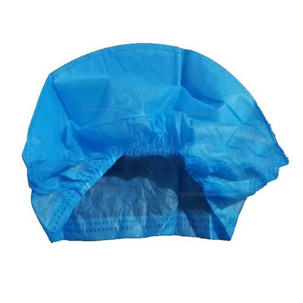 40 Stück Einweg-Haarkopfkappe Vlies Anti-Staub-Hut Medizinische Lebensmittelzubehör Set Blaue Vlies-Staubschutzkappen