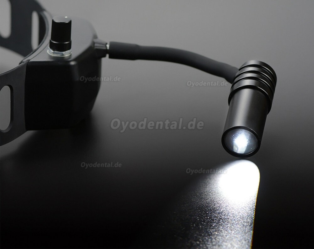 Zahnheilkunde Wireless 5W LED Scheinwerfer ENT Medizinisches Stirnband Scheinwerferlampe Schwarz