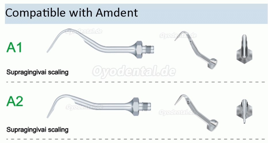 10 Stück Refine Ultraschall Spitzen A1 A2 AE1 AE2 Kompatibel mit Amdent LM Ultraschall Handstück