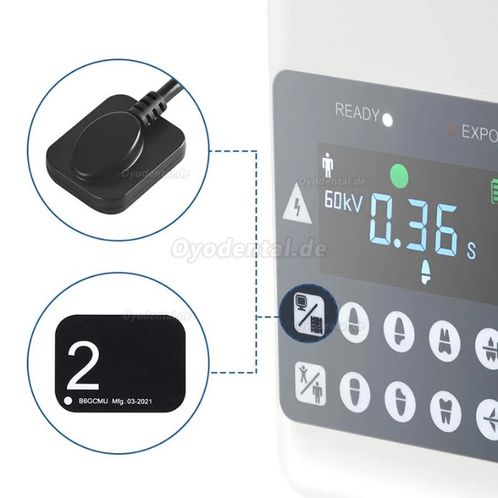 Tragbares digitales dentalröntgengerät mit integriertem bildschirm und intraoralem sensor