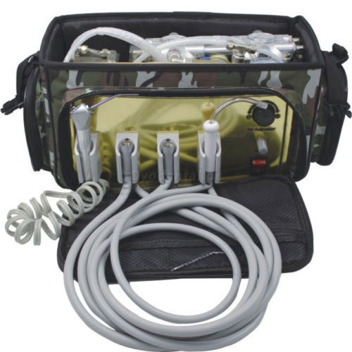Rucksack tragbare Dental Turbine Einheit + Luftkompressor + Saug + Triplex Spritze