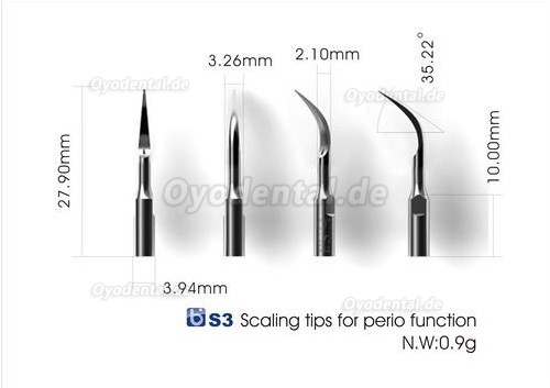 3Stück Baola® S3 Dental UltraschallScaler Spitzen Kompatibel mit EMS/Woodpecker