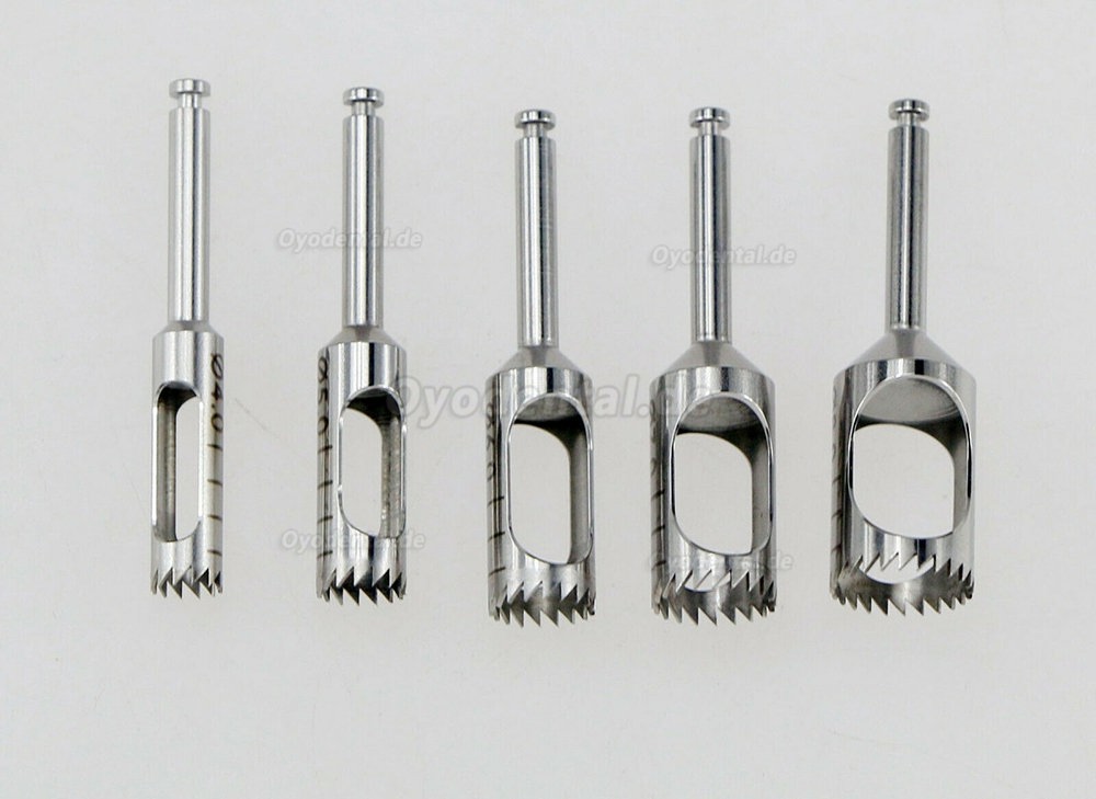 5Pcs / Kit Trephine Zahnimplantat Chirurgie Knochentransplantationsbohrer Chirurgischer Bohrer & Halter