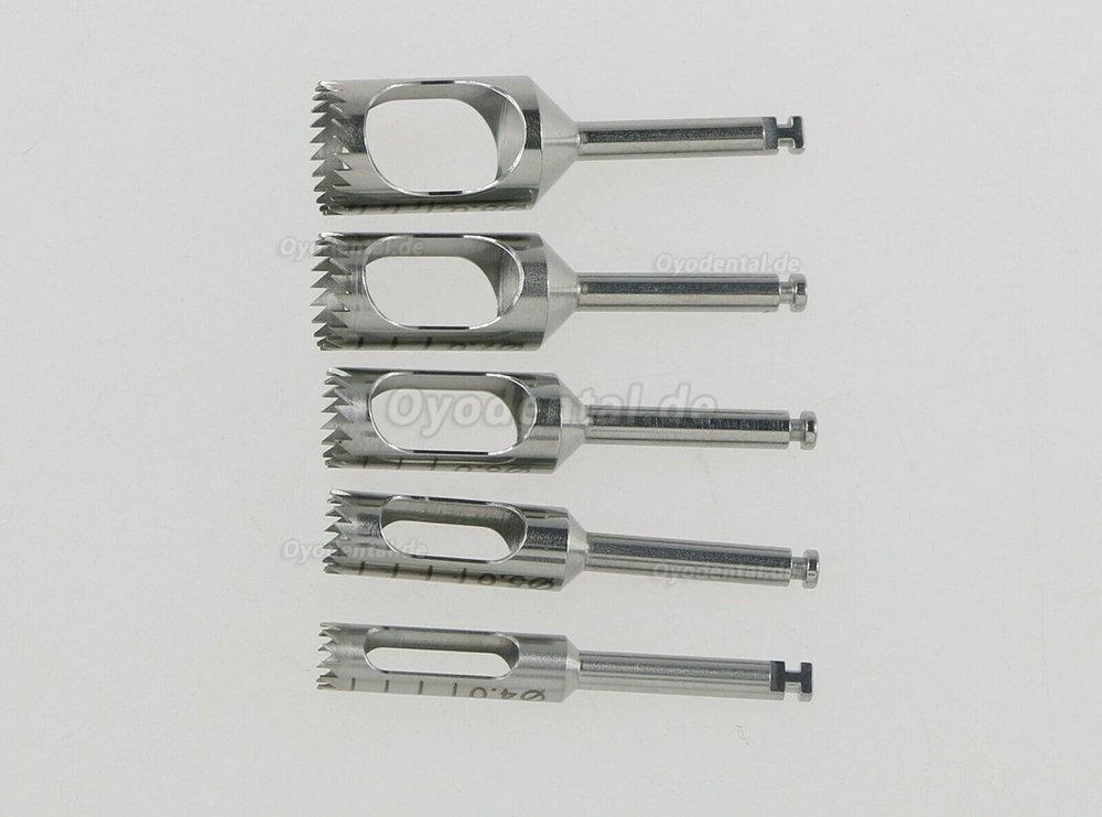 5Pcs / Kit Trephine Zahnimplantat Chirurgie Knochentransplantationsbohrer Chirurgischer Bohrer & Halter