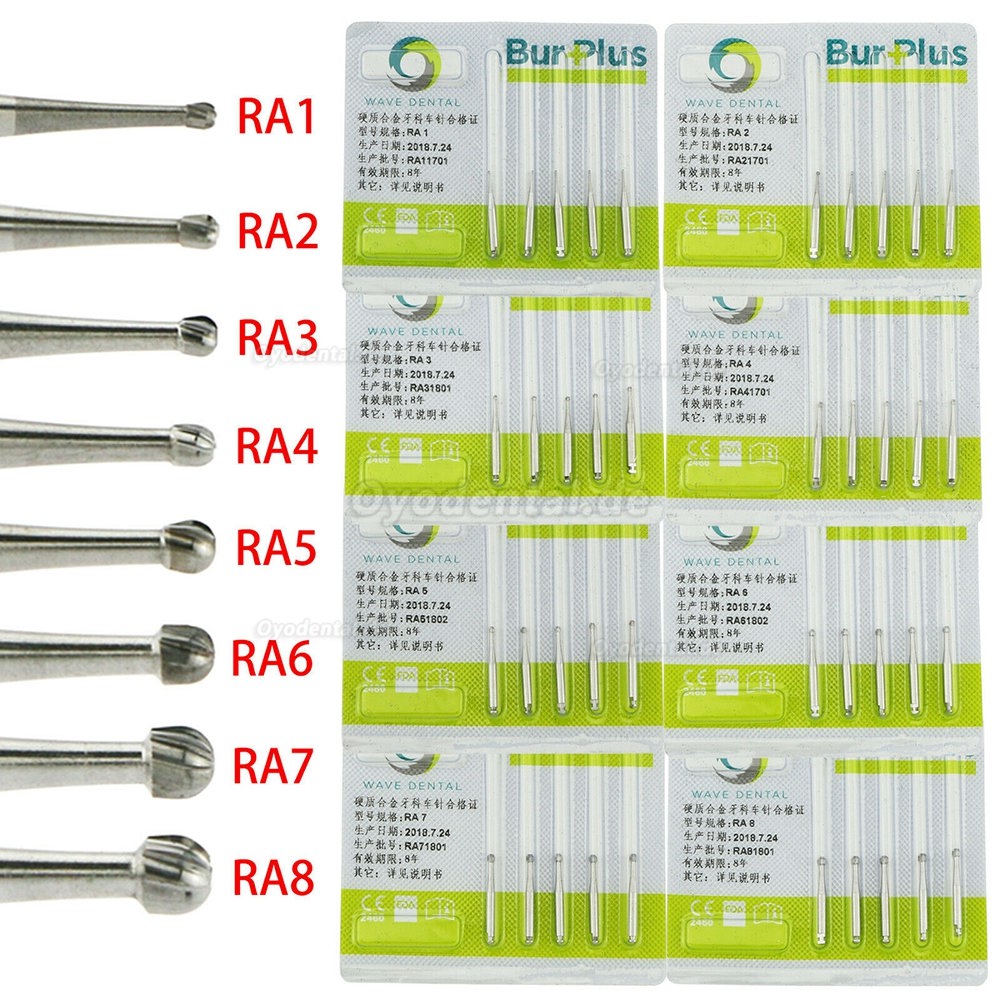 10 Packungen WAVE Dental Wolframcarbid Latch Bohrer Rundbohrer Niedriggeschwindigkeit RA 1 2 3 4 5 6 7 8